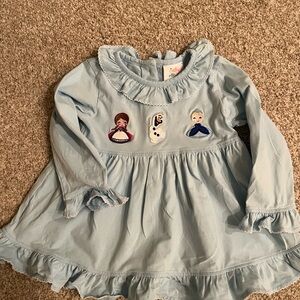 Frozen ruffle blue toddler girl top